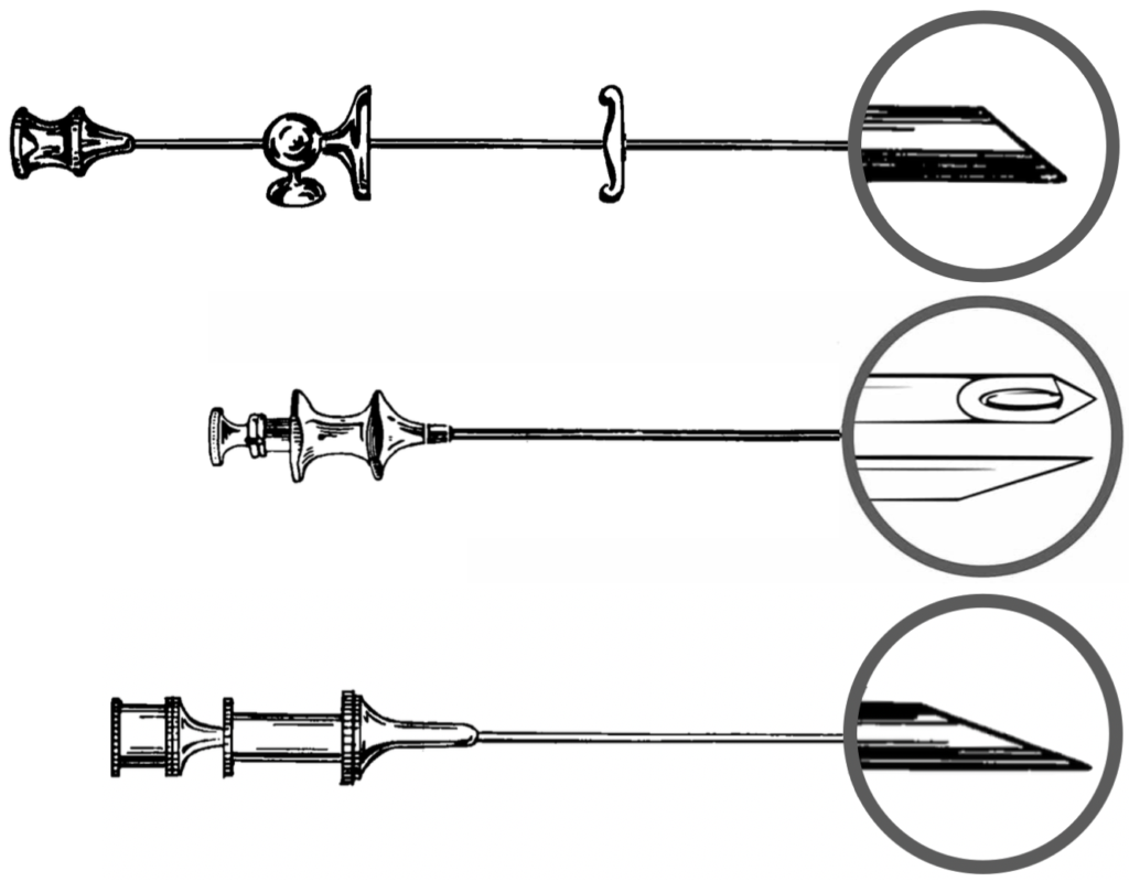 Early neuraxial puncture needles